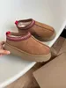 Womens Tazz Slippers Leather Fur Slides Classic Ultra Mini Platform Boot Tasman Slipon Les Petites Suede Wool Blend Comfort Winte4219521