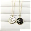 Hänghalsband högkvalitativa emalj CZ Micro Pave Moon Jewelry Round Pendant Fashion Women Girls Halsband NK471 Drop Deliv Dhtm0