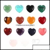 Arts And Crafts Natural 20Mm Heart Turquoise Rose Quartz Stone Love Naked Stones Hearts Decorate Ornaments Hand Otk5D