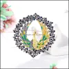 Pins Brooches Peacock Bird Brooches Accessories For Women Lady Rhinestone Enamel Animal Party Office Brooch Pin Jewelry Gifts Drop Dhb94