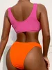 Telefoons Automotive Online winkelen SwimOne's Sexy Dames Eendelig Badpak 2022 Bandage Effen Vrouwelijke Badmode Braziliaanse Monokini Ba2547940