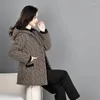 Women's Trench Coats 2022 Autumn Winter Broken Flower Add Velvet Thickening Female Cotton Linen Jacket Mid-length Loose Keep Warm Ladies