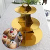 Bakeware Araçları NiceFurniture Yuvarlak Kağıt Üç Katmanlı Kek Stand Tutucu Tatlı Masa Tepsisi Cupcake Rack Doğum Günü Düğün Partisi