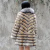 Women's Jackets CX-G-A-244 2022 Est Fashion Desgin Clothes Winter Women Fur Collar Real Silver Jacket