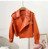 Femmes en cuir véritable véritable manteau en peau de mouton femmes Outwear veste pardessus dames