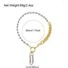 Hangende kettingen Design Rhinestone paper clip ketting voor vrouwen mode veiligheidspen dikke keten sieraden