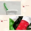 Kids Christmas Decorations Red Velvet Snowflake Hanging Stockings Christmas Tree Ornaments Candy Bag