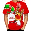 T-shirts pour hommes décontractés joyeux noël chemise hommes hommes 3D T-shirts imprimés d'été