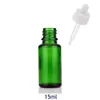 15ml Glass bottles With Black Childproof Cap and glass dropper essential oil packing bottles