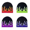 Mössa/Dödskalle Kepsar Unisex Flame Beanies Mössor för kvinnor och män Varmstickad Hip Hop mössa Höst Vinter Fritidsmode Streetwear 221101