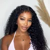 Afro Curled Baby Hair HD Lace Wig 360 100 Humanos de brilho para mulheres 360 peruca frontal frontal completa pré -arrancada textura mole de peças macias