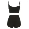 Survêtements pour femmes Femmes 2 pièces Ensemble Summer Camisole Crop Tops et taille haute Shorts Pantalons Casual Vêtements pour femmes Deux ensembles Tenues