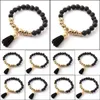 Beaded Fashion Energy Bracelets Beautif Black Tassel Lave Bracelet Brangle Drop Delive 2022 Ювелирные изделия DHN5L