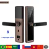 Smart Lock Lock Diosso da porta digital trava WiFi Tuya App Senha RFID Card ICless Desbloqueio de Mortise Lock Smart Home 221101
