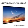 Portable Projector Screen Video Projection Screens 100 120 150 Inch Foldable HD 16 to 9 White Dacron For Wall Mounted Home Theater Movies Indoors Outdoors