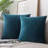 Pillow Case Blue Solid Velvet Sofa Cushion Cover 30x50/40x40/45x45/50x50cm Super Soft Throw Decorative 2pcs