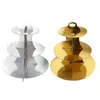 Bakware tools nicefurniture ronde papier drielaags cake stand houder desserttafel lade cupcake display rack verjaardagsbruiling feestje