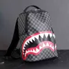 Backpacks designer Men's Backpack Travel handbag Fashion Lattice Backpack Student Schoolbag Large Capacity Shark Bag Street Man Bookbag 221012