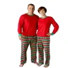 3 Farben Weihnachten Kinder Erwachsene Familie passende Weihnachten Hirsch gestreifte Pyjamas Nachtwäsche Nachtwäsche Pyjamas Bedgown Sleepcoat Nighty Pyjamas FY9250 P1101