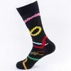 LuxuryColorful Fashion Happy Socks Man Combed Cotton Jacquard Socks Högkvalitativ mitten av kalvstrumpor med rephatt