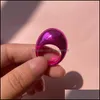Cluster Ringe Cluster Ringe 2022 Vintage Colorf Fluoreszierende Laserbeschichtung Geometrischer Ring Harz Für Frauen Mädchen Party Schmuck Geschenkecl Dhin5