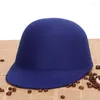 Bérets HT1835 Hiver Automne Femmes Chapeaux Fedoras Round Top Bowler Jazz Chapeau Vintage Laine Feutre Solide Plaine Parent-Enfant Cap Fedora