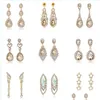 Bengelen kroonluchter luxe champagne crystal earring gouden kleur sieraden mode vrouwelijke bruids bruiloft lange druppel earrings accessoires dhpyq