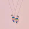 Pendentif Colliers 100 ensemble/Lot Mode BFF Amis Collier Gradient Goutte D'huile Enfants Épissage Coeur Ensemble Bijoux