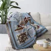 Housses de chaise Nordic Throw Blanket Multifonction Nautical Lighthouse Decor Slipcover Cobertor Sofa Bed Coutures antidérapantes Soft Sheet Couvertures