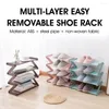 Clothing Storage 4/5 Tiers Steel Pipe Detachable Dustproof Shoe Rack Organizer Shoes Space-Saving Stand Cabinet Shelf