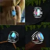 Cluster Rings Cluster Rings Luxury Ring Natural Moonstone For Women 925 Sterling Sier Jewelry With Big Stones Oval Gemstones Gifts W DHSVO