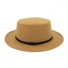 Kogelcaps perfecte hoed unisex brede rand riem platte top fedora feest hoeden cap honkbal leraar