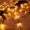 Strings LED Spider Web Lights Halloween Party Decor Lighting String Indoor Terrifying Atmosphere Lamp Haunted House Decoration