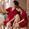 Pijama de verão para casais para casais para casais para casais para casais para casais, pijama de seda masculina pijama e shorts roupas mulheres mulheres