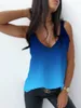 Kadın T Shirt Tank Tops Yaz Seksi V Yaka Kolsuz Bluz Gömlek Kadın Zarif Katı Gevşek Bayan Kapalı Omuz Artı Boyutu Blusa Oymak