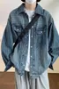 Мужские куртки ZCSMLL Осенняя винтажная вертикальная полоса вымытая джинсовая пальто японское постепенное изменение свободная уличная мода повседневная куртка