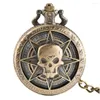 جيب الساعات لعبة Cross Fire Heads Black Skull Quartz Watch Steampunk للرجال معجبين هدايا التذكارية مع سلسلة 80 سم/30 سم