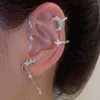 Backs Earrings Fashion Sweet Inlay Zircon Moon Star Ear Bones Clip Women's Cuff For Lady Jewelry No Piercing Clips