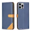 Pl￥nbokstelefonfodral f￶r iPhone 14 13 12 11 Pro Max XR XS X 7 8 Plus dubbelf￤rgsk￤rning Snap Fastener Pu Leather Feeling Flip Kickstand Cover Case med kortplatser