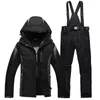 Skiing Suits Hooded Women Ski Suit Female Snowboarding Waterproof 10000 Super Warm Jacket Pants Outdoor Sports