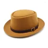 Bérets femmes feutre chapeaux large bord Fedoras pour fête de mariage porc tarte Fedora chapeau disquette Triby Base