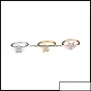 Anelli al naso Borchie Gioielli per il corpo Argento e colore oro 20Gx8Mm Piercing Cz Hoop Anello narice Fiore Elica Cartilagine Tra Otoqk