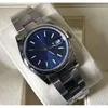 Smooth Bezel Watches Green Dial Steel Mens 36mm Sapphire Glass Watch Automatisk mekanisk rostfritt
