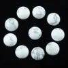 Pierres précieuses naturelles en vrac bijoux blanc Turquoise rond plat dos Cabochons ajustement 12mm camée Base bouton perles U3264