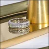 حلقات الكتلة Rings Rings 100 Real 925 Sterling Sier FL Princess Cut Lab Diamond Ling Band Band for Women Fin dhwxq