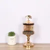 Storage Bottles Vintage Metal Hollow Jar Exquisite Glass Container Candy Jewelry Box Candle Holder Home Decor
