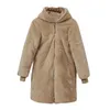 Women's Down Women's 2023 Reversible Jacket Winter Coat Women Double-Sided Fashion Lads Long Coats With Päls krage Hooded Parka