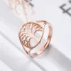 3 Colors Life Tree Metal Ring Adjustable Opening Men's Hip Hop Fashion Accessories RRA402