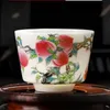 Vintage Peach Ceramic Tea Cups Zestaw Teacup Zestaw Teaware Animals Bowl na ceremonię herbaty Kubek wodny