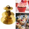 Bakeware Araçları NiceFurniture Yuvarlak Kağıt Üç Katmanlı Kek Stand Tutucu Tatlı Masa Tepsisi Cupcake Rack Doğum Günü Düğün Partisi